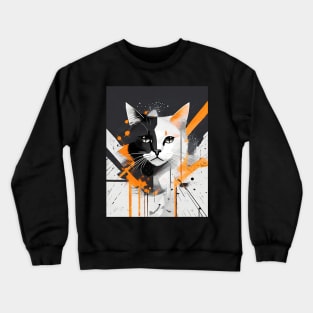 Cat Portrait: Mr. Fluff: Abstract Whiskers Crewneck Sweatshirt